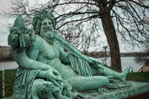 Konstfotografi Antique statue of a lying man in Copenhagen