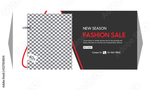 Fashion and sales web banner design or social media face-book cover template  