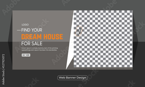 Real estate house web banner design or property for sales template
