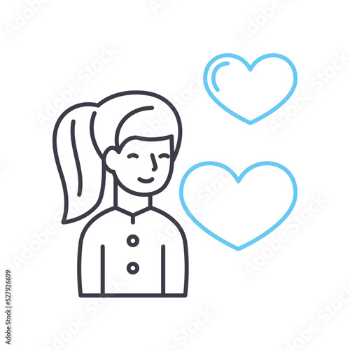 love feelings line icon, outline symbol, vector illustration, concept sign