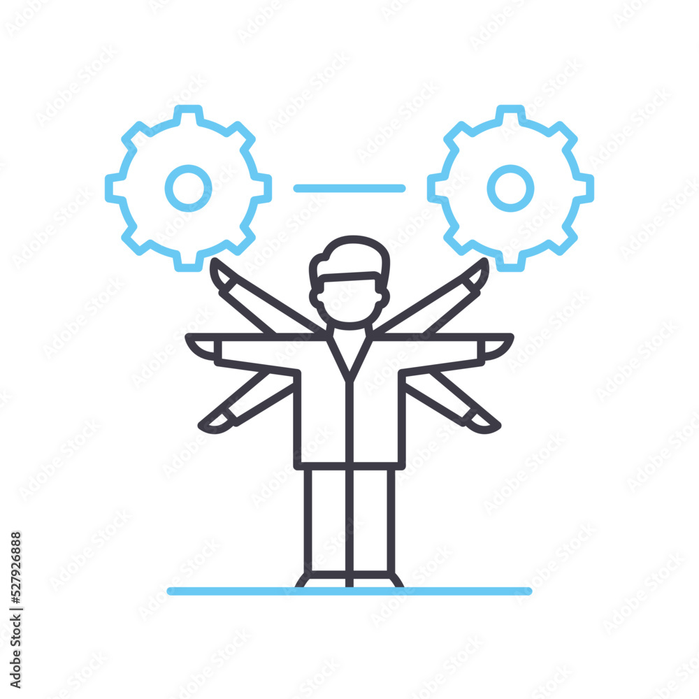 master of productivity line icon, outline symbol, vector illustration, concept sign master of productivity line icon, outline symbol, vector illustration, concept sign