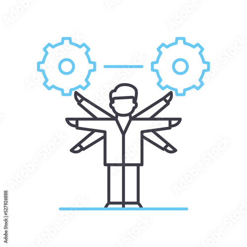 master of productivity line icon, outline symbol, vector illustration, concept sign