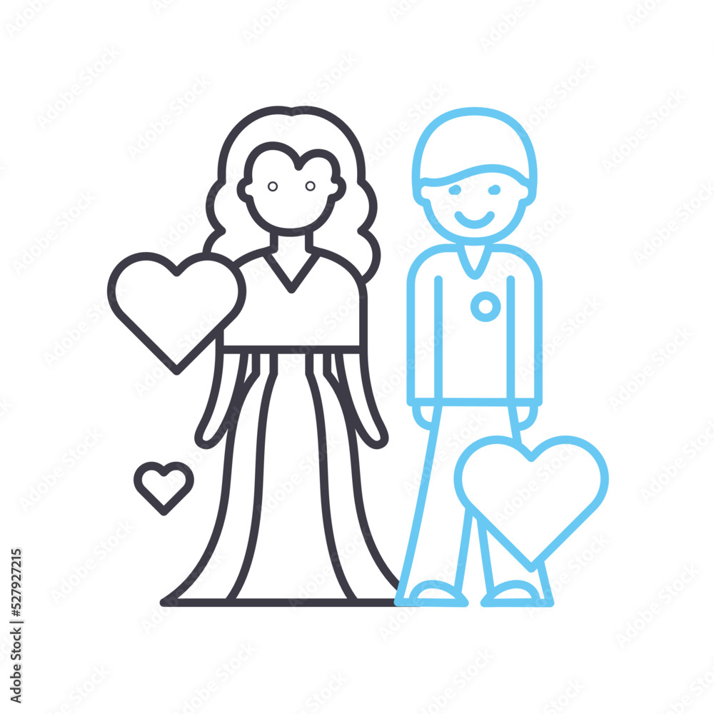 marriage line icon, outline symbol, vector illustration, concept sign marriage line icon, outline symbol, vector illustration, concept sign