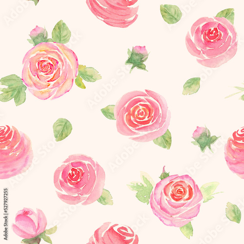 Watercolor roses flowers. B...