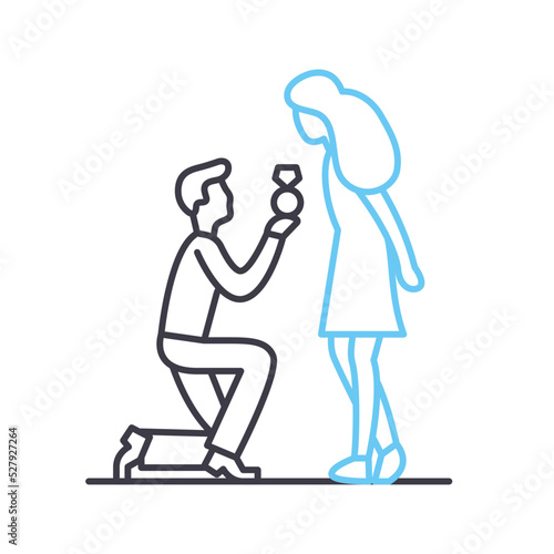marry me line icon, outline symbol, vector illustration, concept sign
