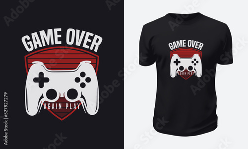 Video Gaming T shirt Design Vector Graphic Illustration for Print on Demand Site and Tees Business