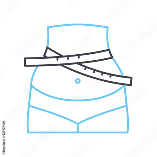 measure body form line icon, outline symbol, vector illustration, concept sign
