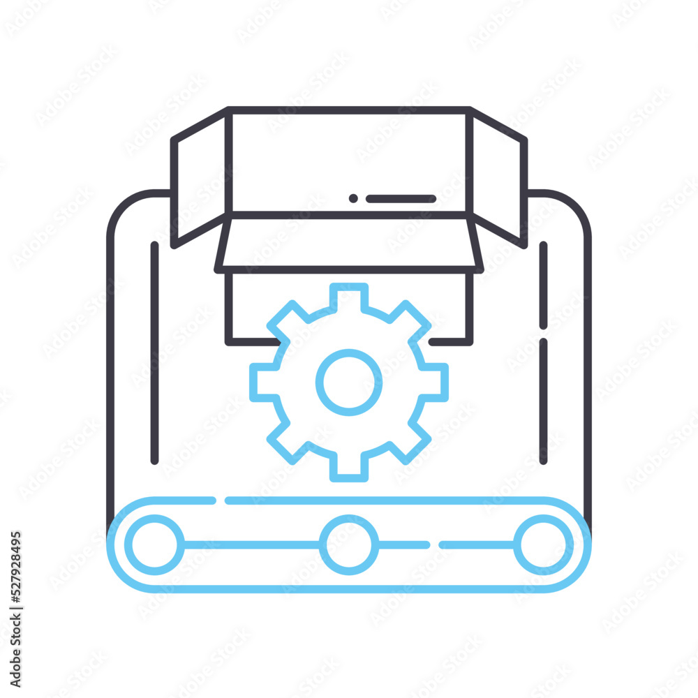 manufacturing line icon, outline symbol, vector illustration, concept sign manufacturing line icon, outline symbol, vector illustration, concept sign