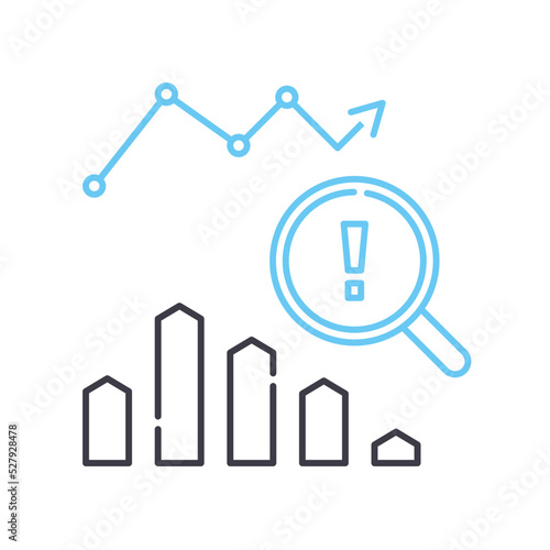 market risk line icon, outline symbol, vector illustration, concept sign