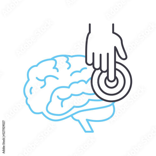 mind influence line icon, outline symbol, vector illustration, concept sign