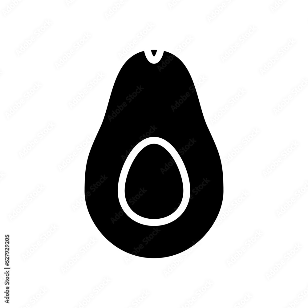 pitted cut green avocado glyph icon vector. pitted cut green avocado sign. isolated symbol illustration pitted cut green avocado glyph icon vector. pitted cut green avocado sign. isolated symbol illustration