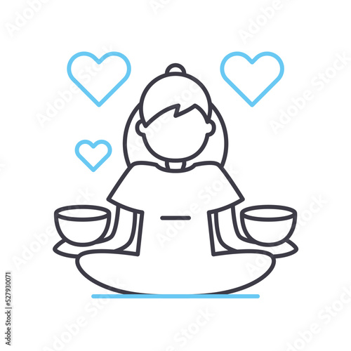 mindfulness practice line icon, outline symbol, vector illustration, concept sign