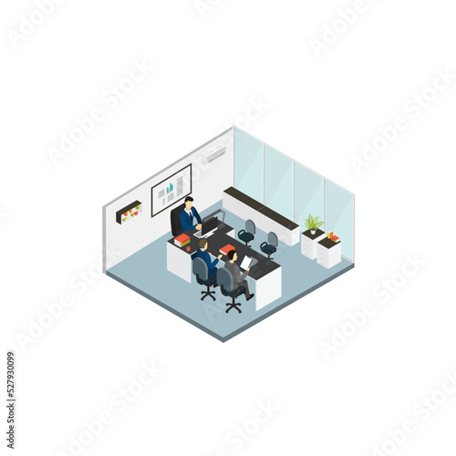 Office conference business meeting isometric design