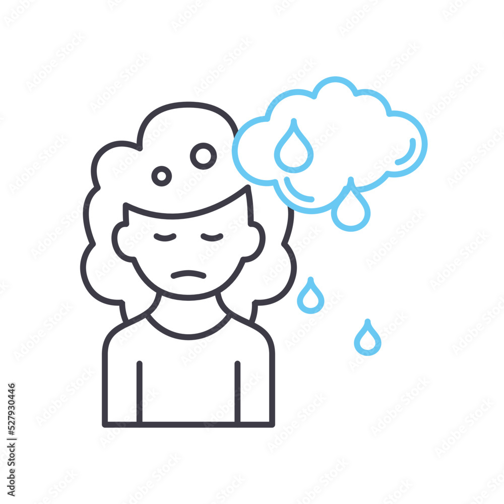 mental health problem line icon, outline symbol, vector illustration, concept sign mental health problem line icon, outline symbol, vector illustration, concept sign
