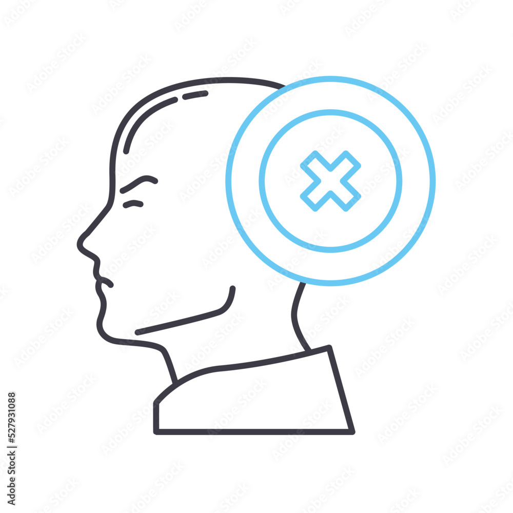 mental disorder line icon, outline symbol, vector illustration, concept sign mental disorder line icon, outline symbol, vector illustration, concept sign