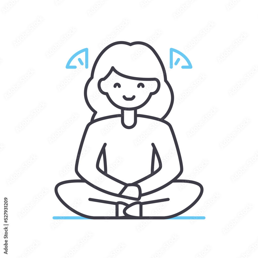 meditation center line icon, outline symbol, vector illustration, concept sign meditation center line icon, outline symbol, vector illustration, concept sign