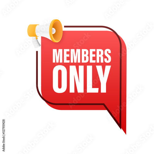 Members Only Sign and Door Handle. Exclusive and priority. Vector stock illustration. photo