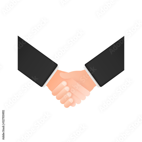 Shaking hands. Contract agreement. Successful transaction. Vector stock illustration.