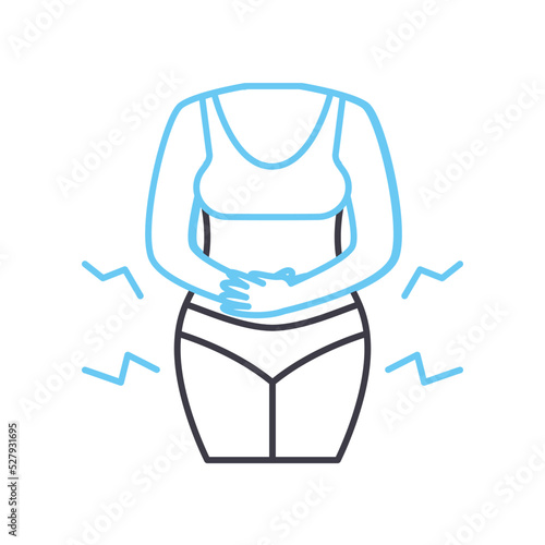 menstrual pain line icon, outline symbol, vector illustration, concept sign