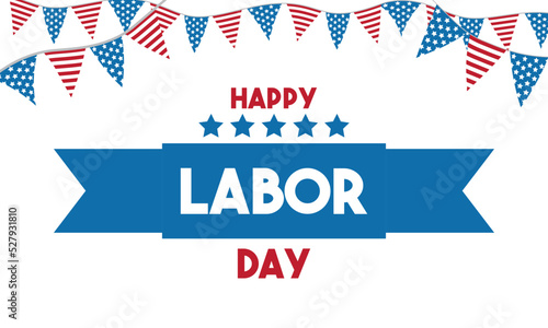 happy labor day with triangle america carnival flags Sign Vector Background for posters, flyers, business, company, retail store, social media