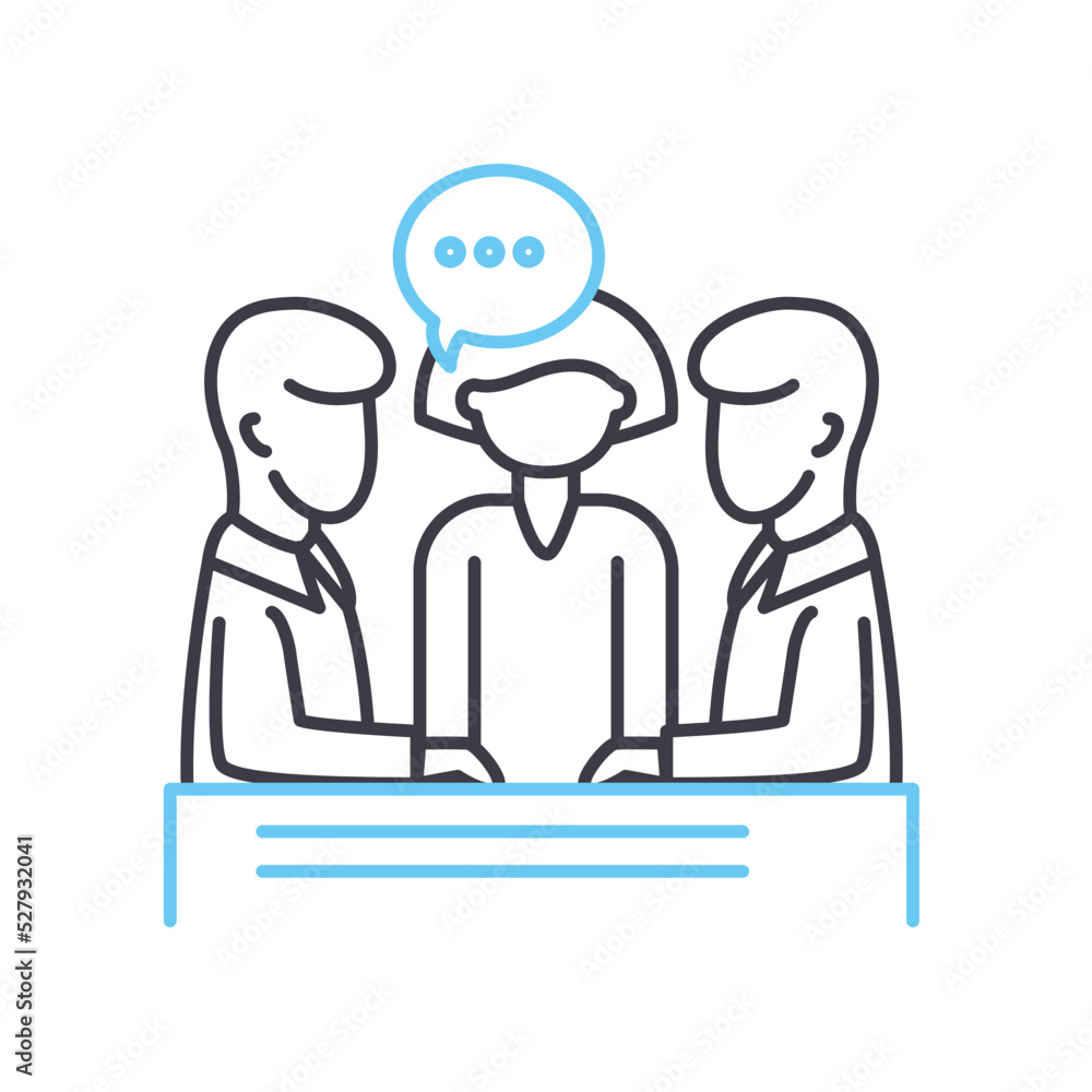 meeting line icon, outline symbol, vector illustration, concept sign meeting line icon, outline symbol, vector illustration, concept sign