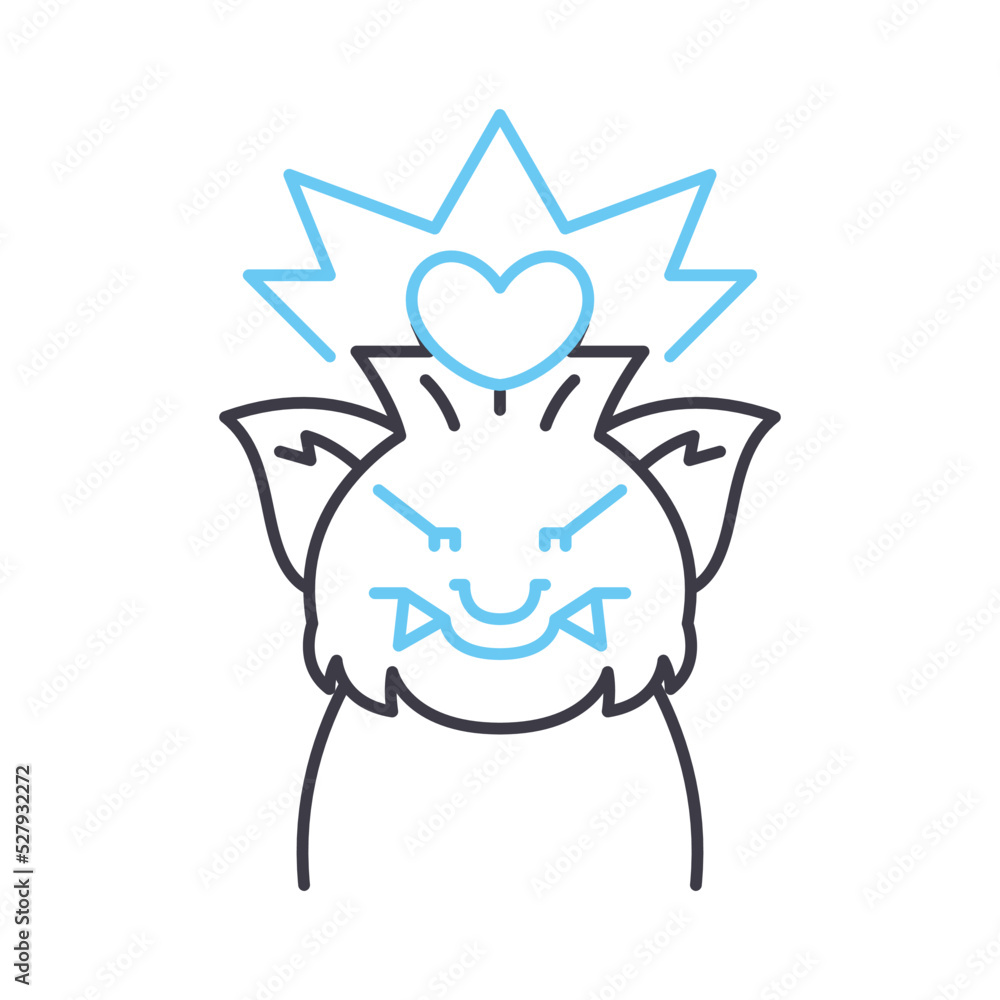 monster power line icon, outline symbol, vector illustration, concept sign monster power line icon, outline symbol, vector illustration, concept sign