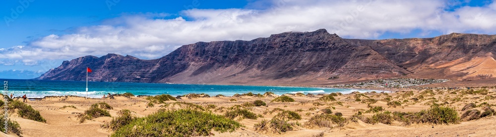 Incredible views of the cliffs of Playa de Famara. Photography made in Lanzarote, Canary Islands, Spain.