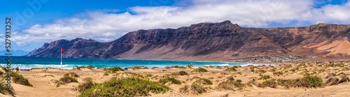 Incredible views of the cliffs of Playa de Famara. Photography made in Lanzarote  Canary Islands  Spain.
