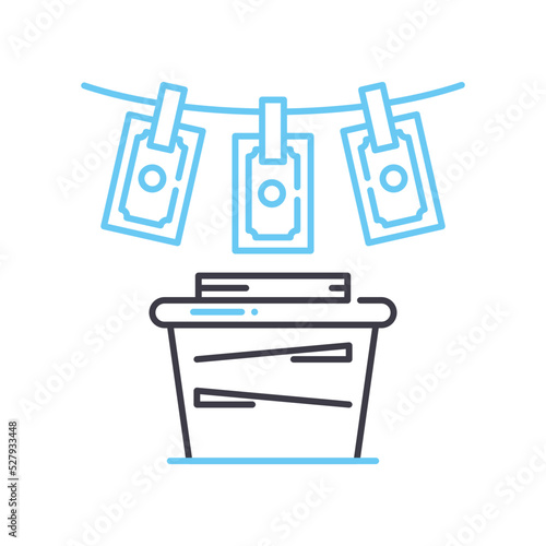 money laundering line icon, outline symbol, vector illustration, concept sign