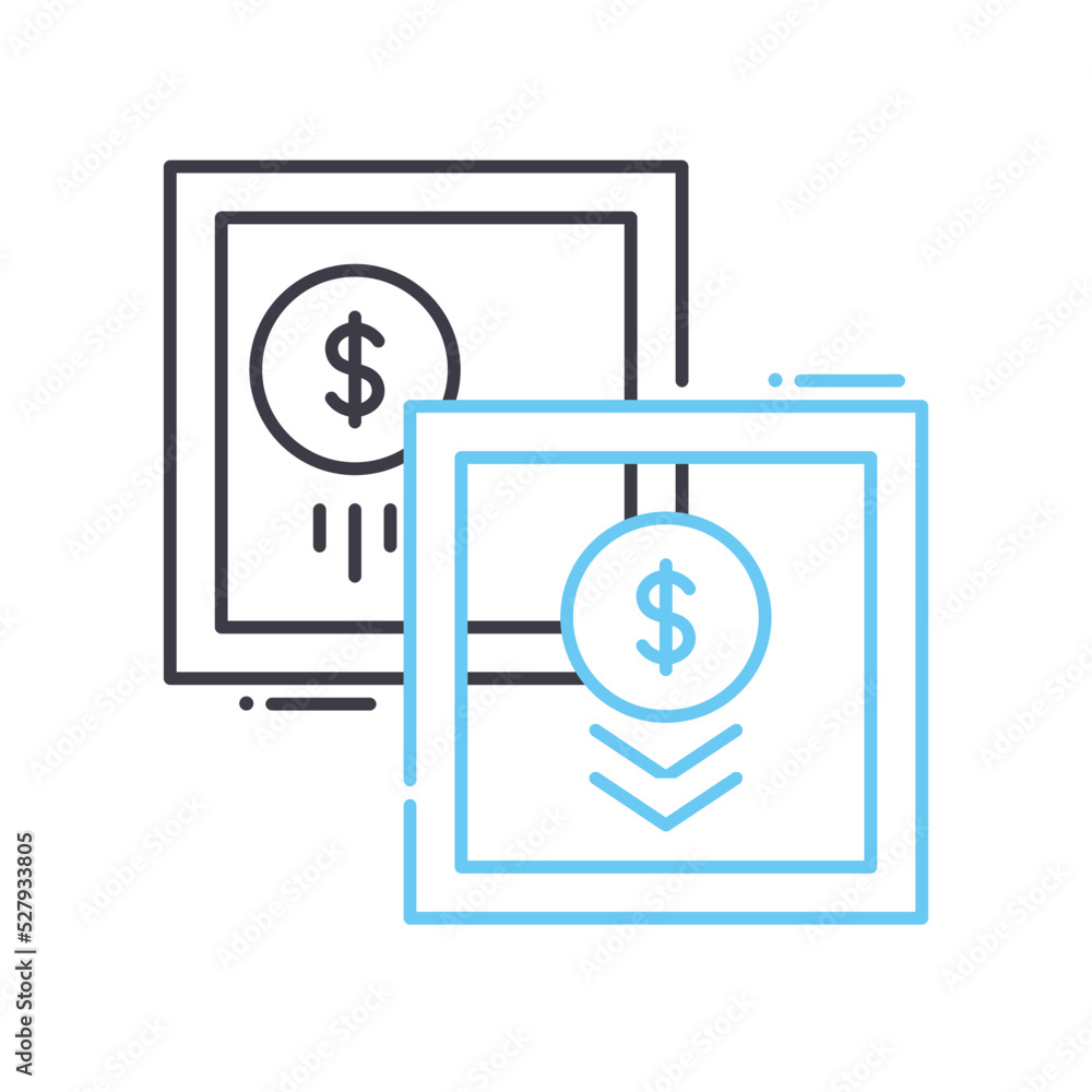 money transfer portal line icon, outline symbol, vector illustration, concept sign money transfer portal line icon, outline symbol, vector illustration, concept sign