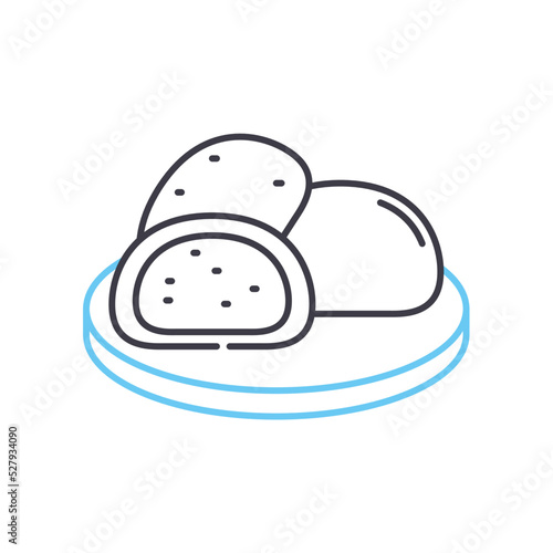 mochi line icon, outline symbol, vector illustration, concept sign