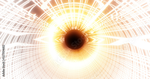 Render with tunnel and bright white twisty glow