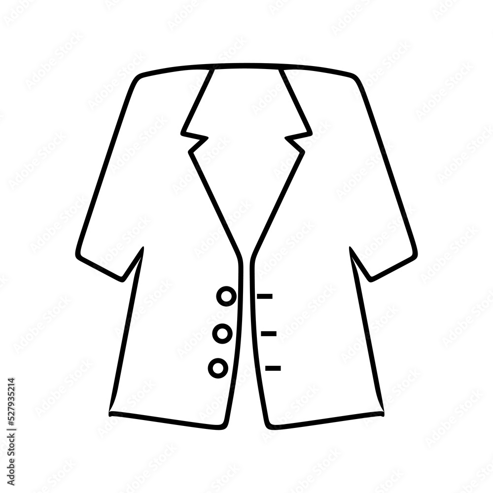 Linear female blazer icon. Thin line blazer vector isolated on white background. Jacket fashion illustration. Jacket hand drawing vector Linear female blazer icon. Thin line blazer vector isolated on white background. Jacket fashion illustration. Jacket hand drawing vector