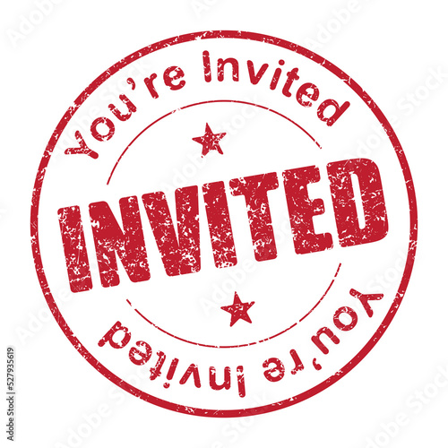 You're invited rubber stamp vector illustration