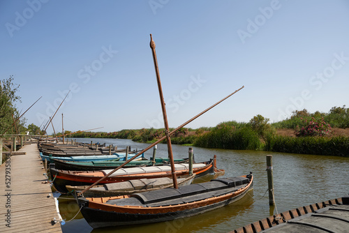 Catarroja traditional fishing boats port (pier) in the Valencia Albufera natural park