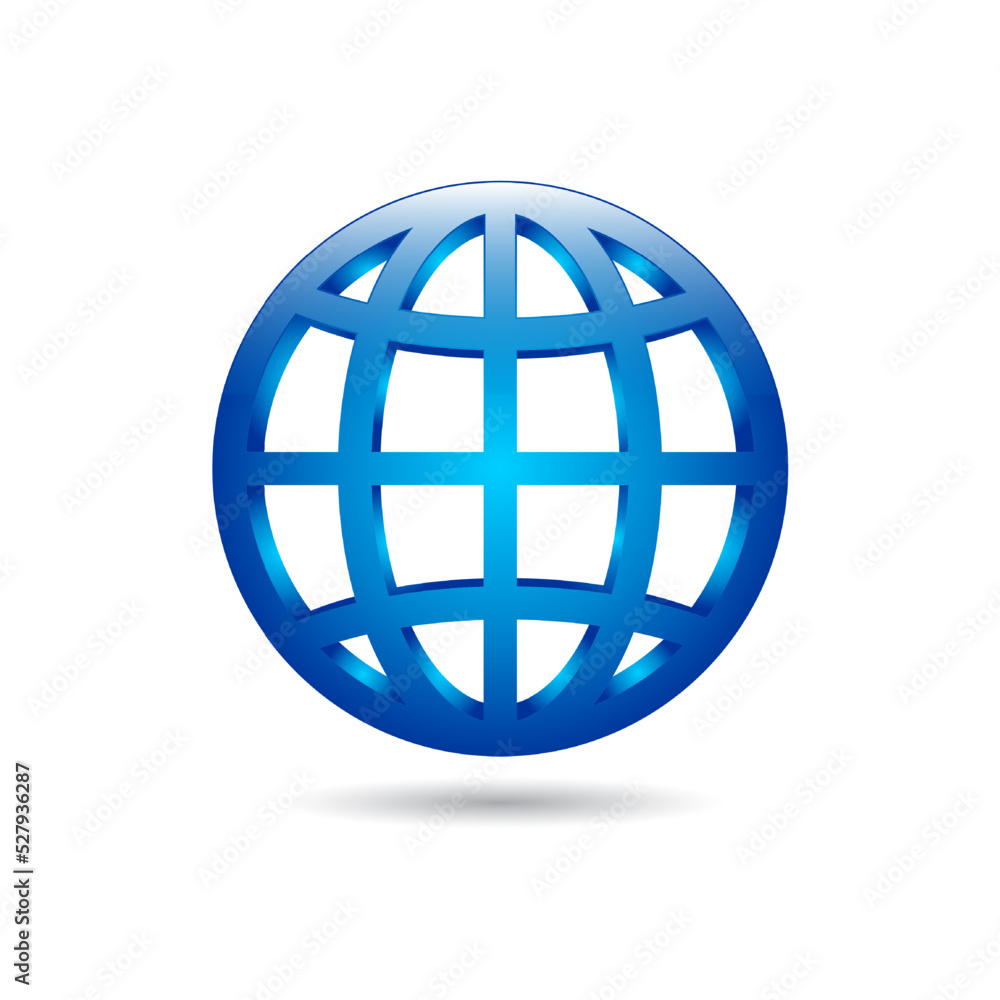 Globe Web Internet Icon 3d Render Vector Illustration Isolated on White Globe Web Internet Icon 3d Render Vector Illustration Isolated on White
