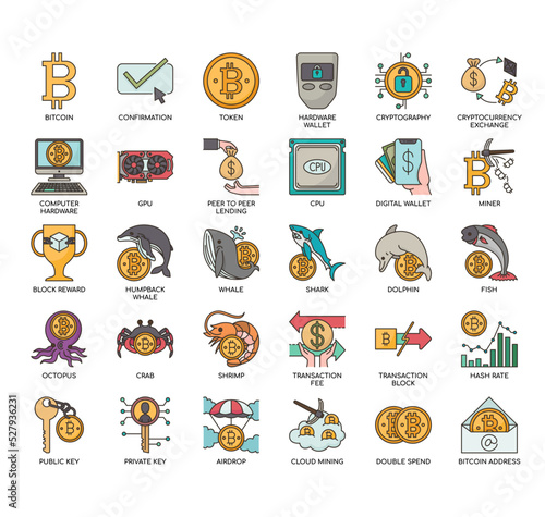 Bitcoin, Thin Line and Pixel Perfect Icons