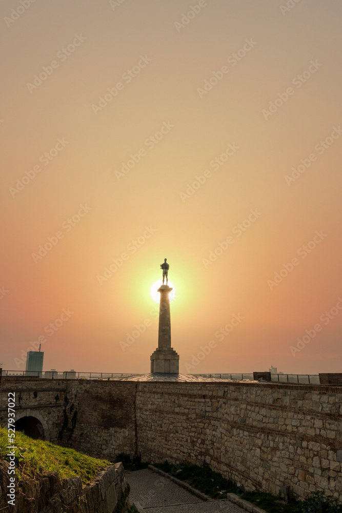 monument at sunset kalemegdan balgrade