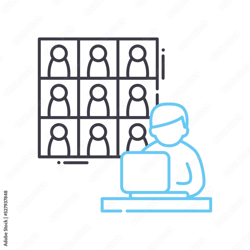 online classroom line icon, outline symbol, vector illustration, concept sign online classroom line icon, outline symbol, vector illustration, concept sign