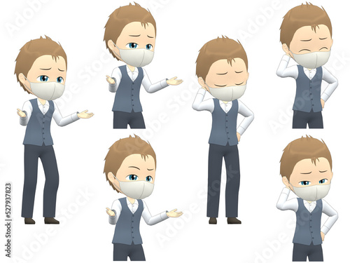 [Trouble A] Caucasian Man Vest short hair oblique angle