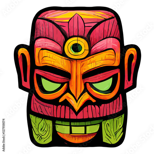 Tiki Mask, Tribal Mask, Ancient Carving, Voodoo Mask