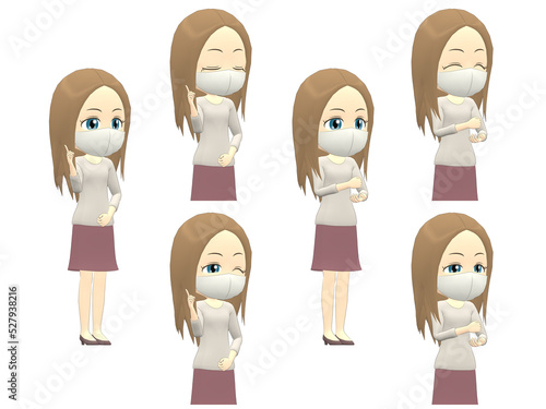 [Inspiration A] Caucasian Woman knitwear straight hair oblique angle