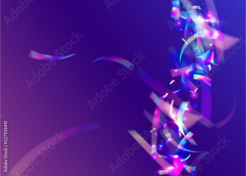 Bokeh Confetti. Blue Metal Glitter. Hologram Texture. Unicorn Foil. Holiday Art. Party Flare. Glitch Glare. Blur Christmas Sunlight. Purple Bokeh Confetti