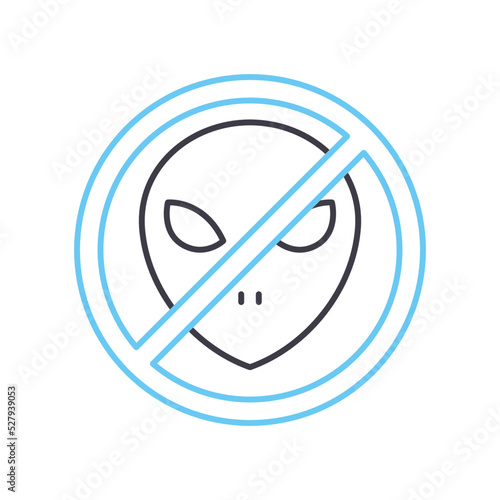no mutants allowed line icon, outline symbol, vector illustration, concept sign