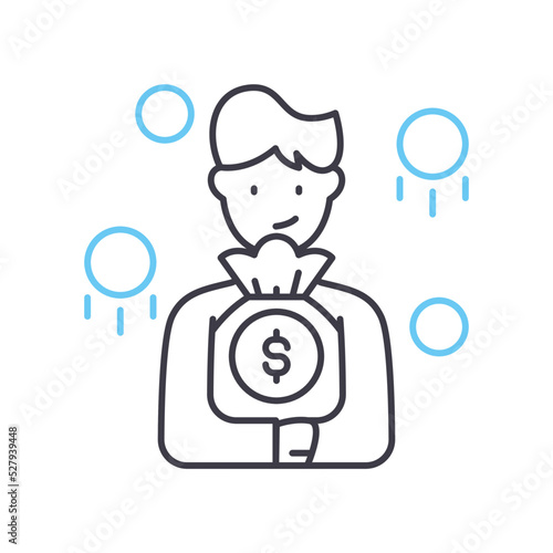 owner equity line icon, outline symbol, vector illustration, concept sign