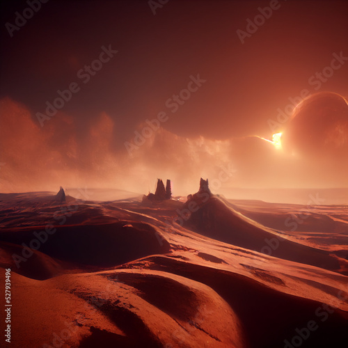 Leinwand Poster sunrise in the desert