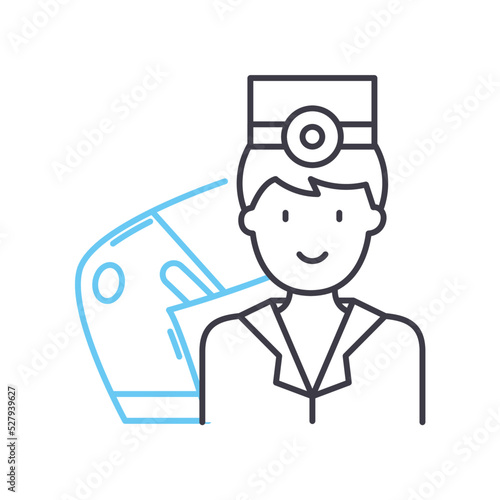 ortophedist line icon, outline symbol, vector illustration, concept sign