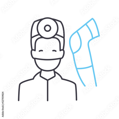 orthopedist line icon, outline symbol, vector illustration, concept sign