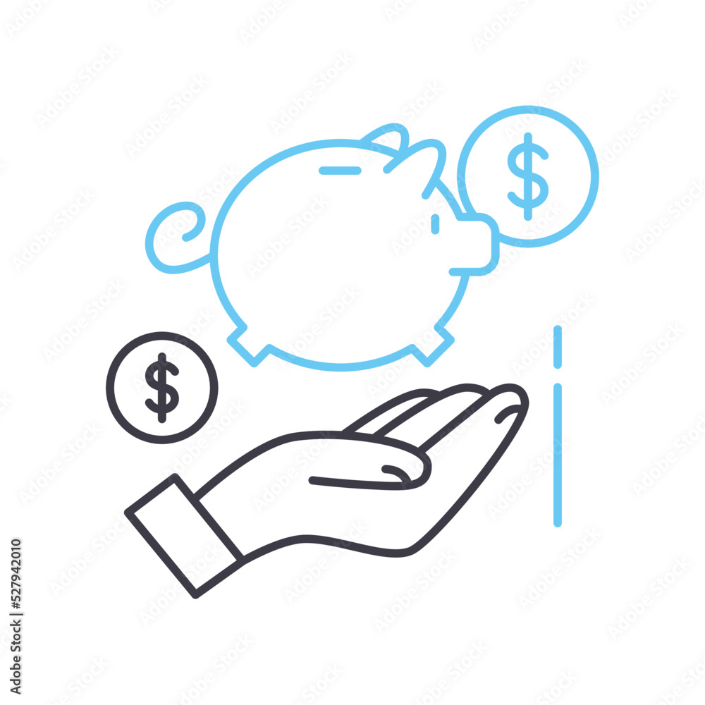 piggy bank line icon, outline symbol, vector illustration, concept sign piggy bank line icon, outline symbol, vector illustration, concept sign