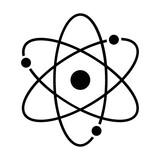 Atom black icon. Suitable for website, content design, poster, banner, or video editing needs